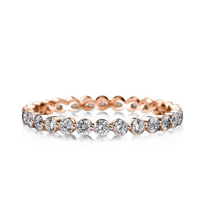 Italo Rose Gold Eternity Created White Sapphire Wedding Band