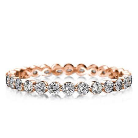 Italo Rose Gold Eternity Created White Sapphire Wedding Band