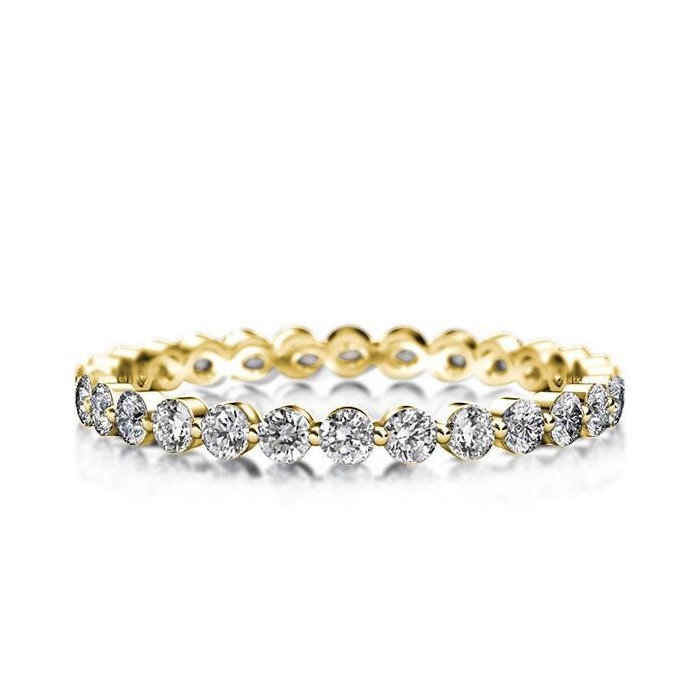 Italo Golden Eternity Created White Sapphire Wedding Band