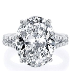 Italo Oval Cut Engagement Ring Affordable With Split Shank