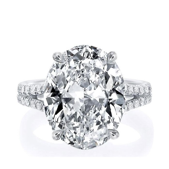 Italo Oval Cut Engagement Ring Affordable With Split Shank