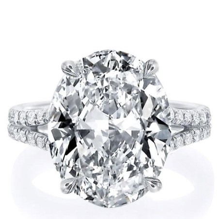 Italo Oval Cut Engagement Ring Affordable With Split Shank