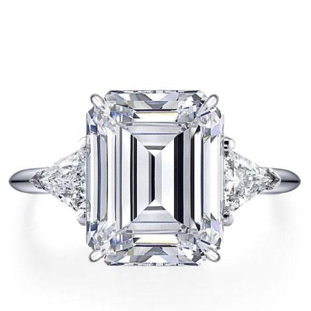 Italo Emerald Cut Engagement Ring 3 Stone Ring Promise Ring