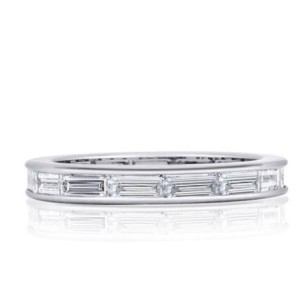 Italo Baguette Eternity Created White Sapphire Wedding Band