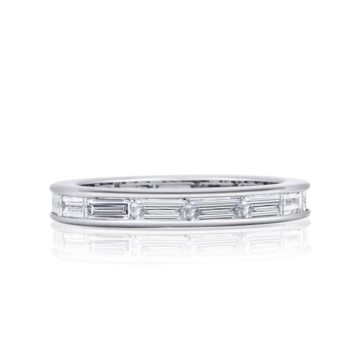 Italo Baguette Eternity Created White Sapphire Wedding Band