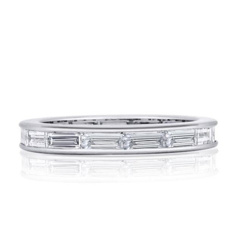 Italo Baguette Eternity Created White Sapphire Wedding Band