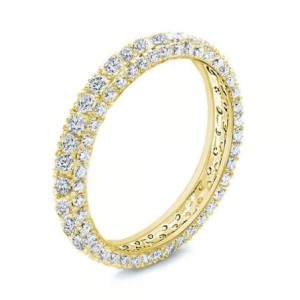 Italo Golden Eternity Created White Sapphire Wedding Band