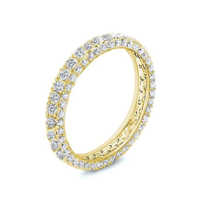 Italo Golden Eternity Created White Sapphire Wedding Band