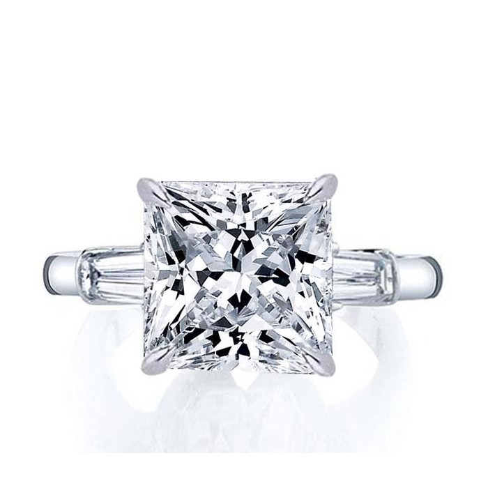 Three Stone Princess Engagement Ring