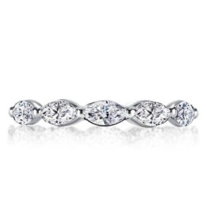 Italo Eternity Marquise Created White Sapphire Wedding Band