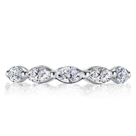 Italo Eternity Marquise Created White Sapphire Wedding Band