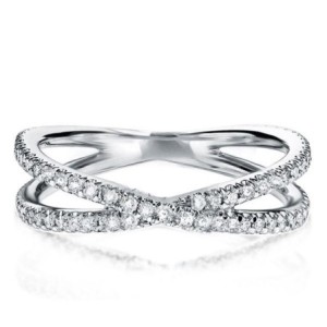 Italo Crisscross Created White Sapphire Wedding Band Infinity Ring