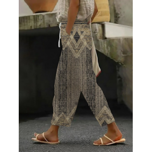 Women Abstract Long Pants Casual Spring/Fall Trousers