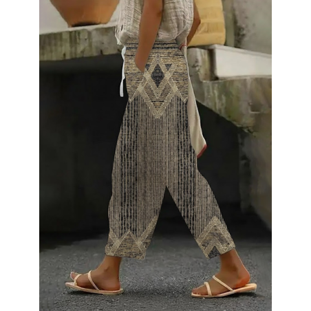 Women Abstract Long Pants Casual Spring/Fall Trousers