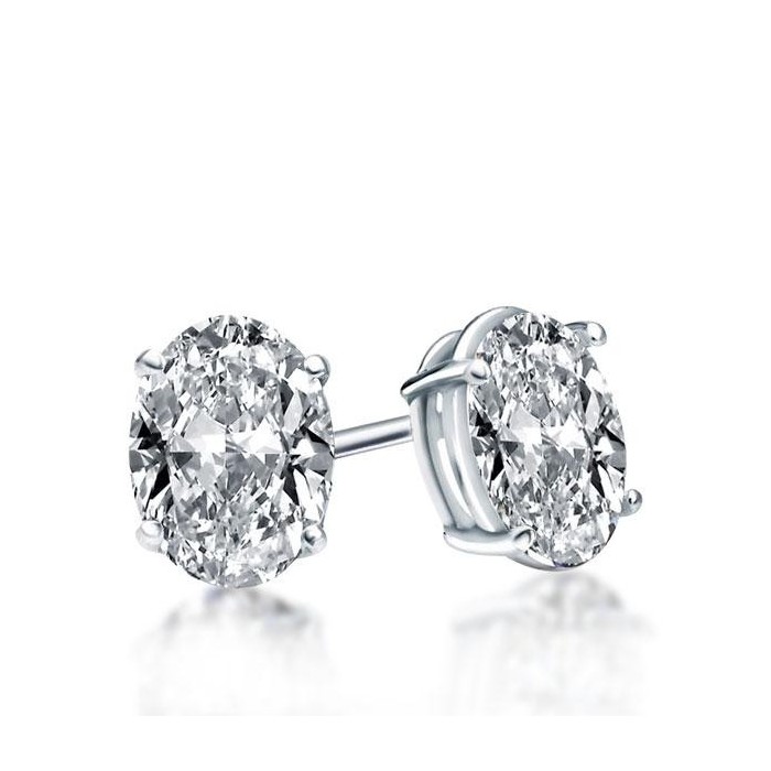 Italo Oval Cut Stud Earrings Silver Earrings For Women