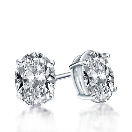 Italo Oval Cut Stud Earrings Silver Earrings For Women
