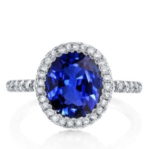 Italo Blue Sapphire Engagement Ring Oval Engagement Ring