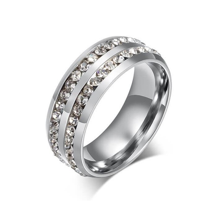 Two Row Titanium Steel Men's Wedding Band