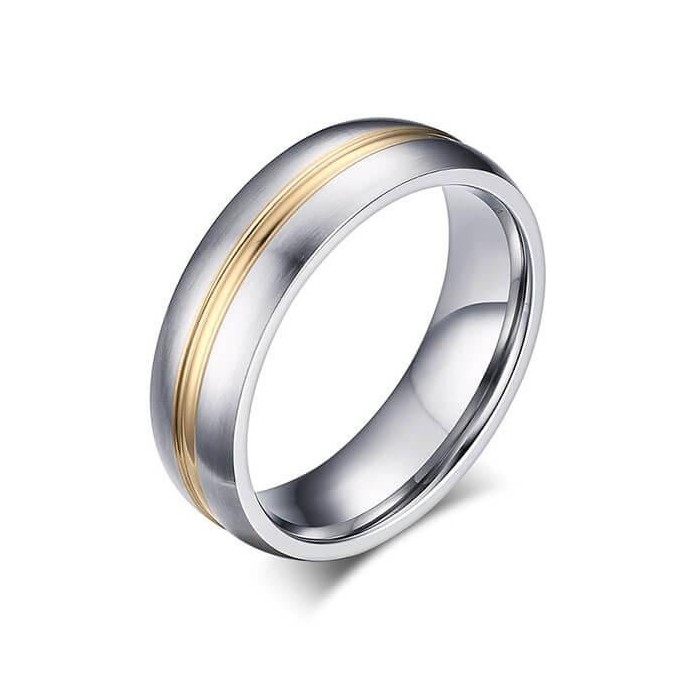 Italo Two Tone Titanium Steel Men's Wedding Band