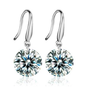 Italo Classic Created White Sapphire Drop Earrings