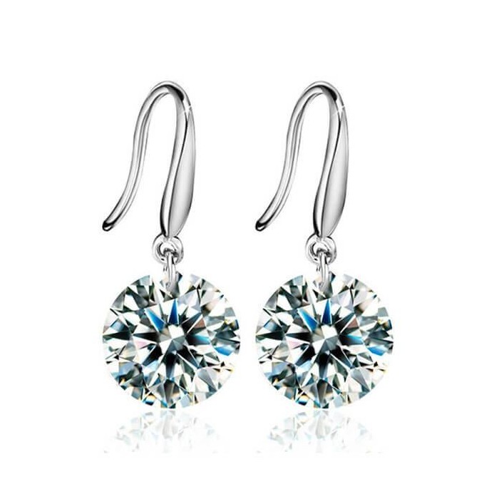 Italo Classic Created White Sapphire Drop Earrings