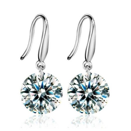 Italo Classic Created White Sapphire Drop Earrings