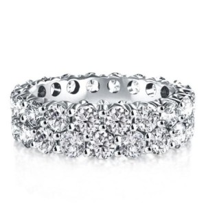 Italo Double Row Created White Sapphire Wedding Band