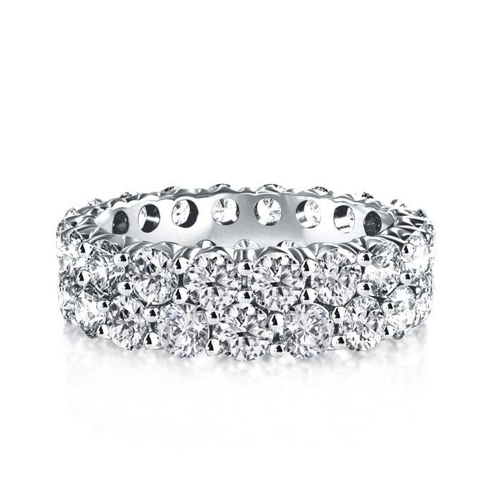 Italo Double Row Created White Sapphire Wedding Band