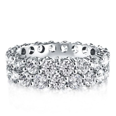 Italo Double Row Created White Sapphire Wedding Band