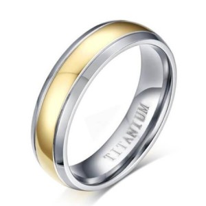 Italo Classic Two Tone Titanium Steel Men's Wedding Band
