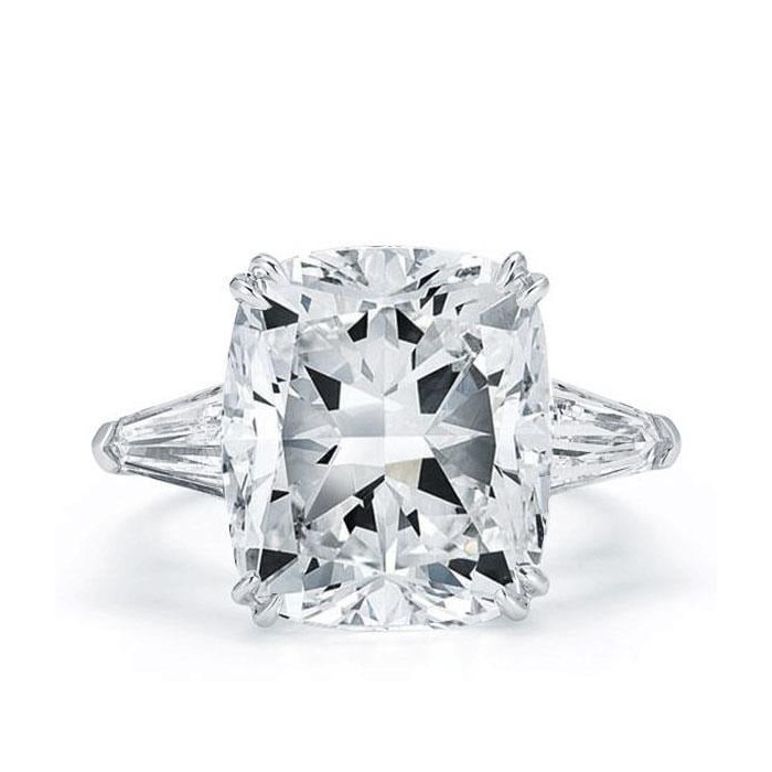 Double Prong Cushion Engagement Ring