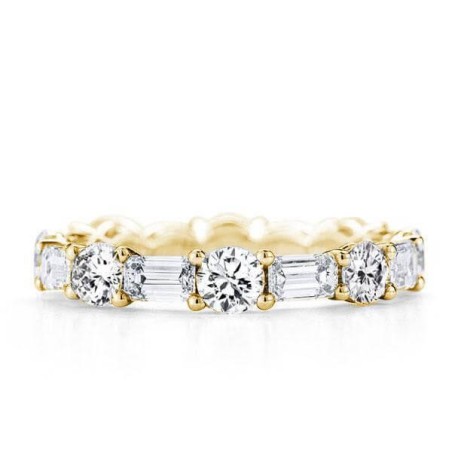 Italo Golden Eternity Created White Sapphire Wedding Band