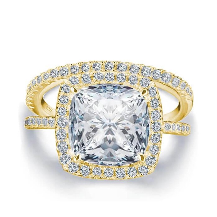Classic Halo Cushion Bridal Set (5.86 CT. TW.)
