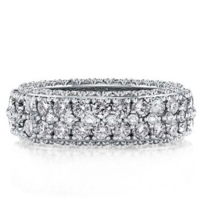 Italo Double Row Eternity Created White Sapphire Wedding Band