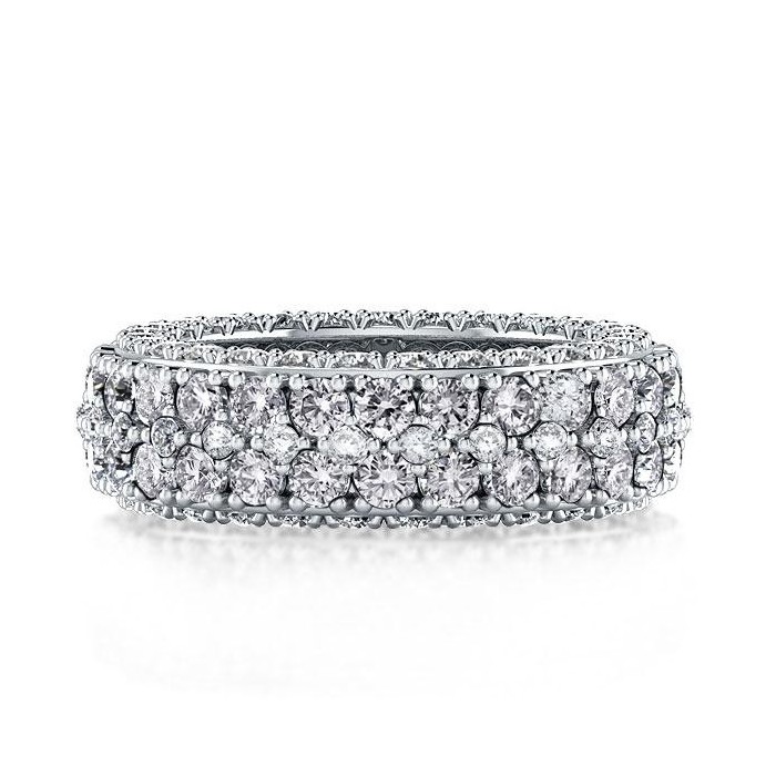 Italo Double Row Eternity Created White Sapphire Wedding Band
