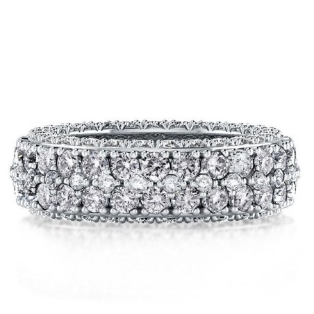 Italo Double Row Eternity Created White Sapphire Wedding Band