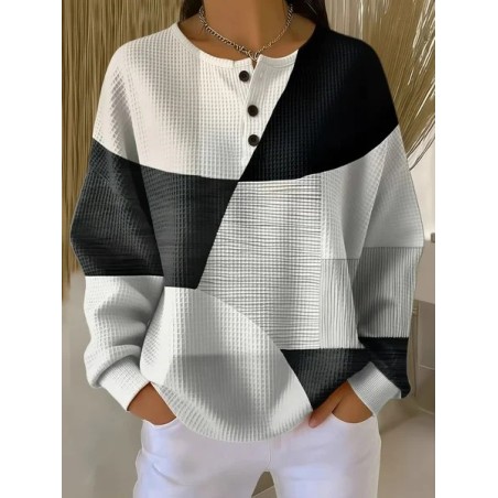 Women Abstract Crew Neck Printing Casual Spring/Fall Long Sleeve Sweatshirt