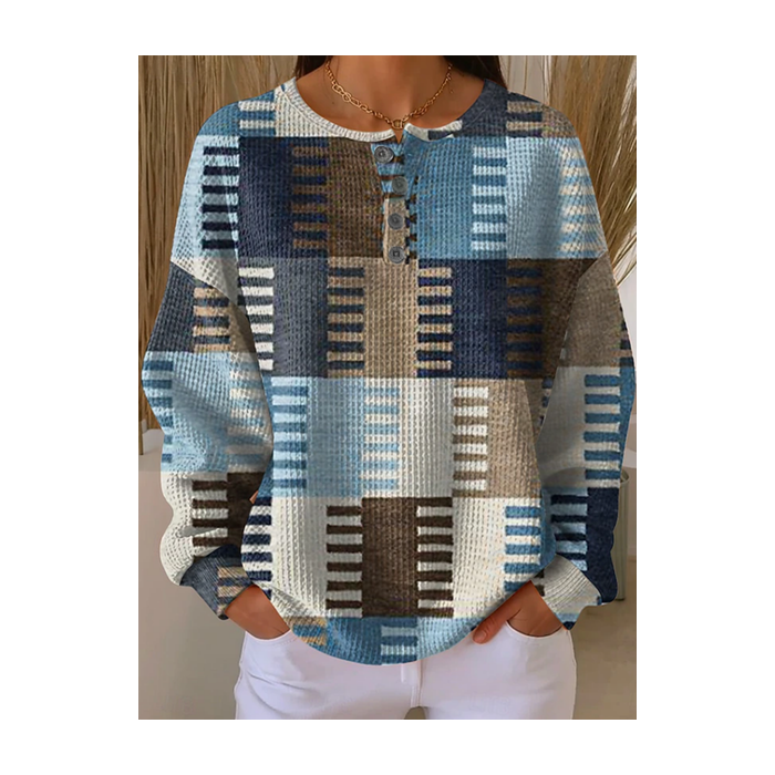 Women Abstract Crew Neck Printing Casual Spring/Fall Long Sleeve Sweatshirt