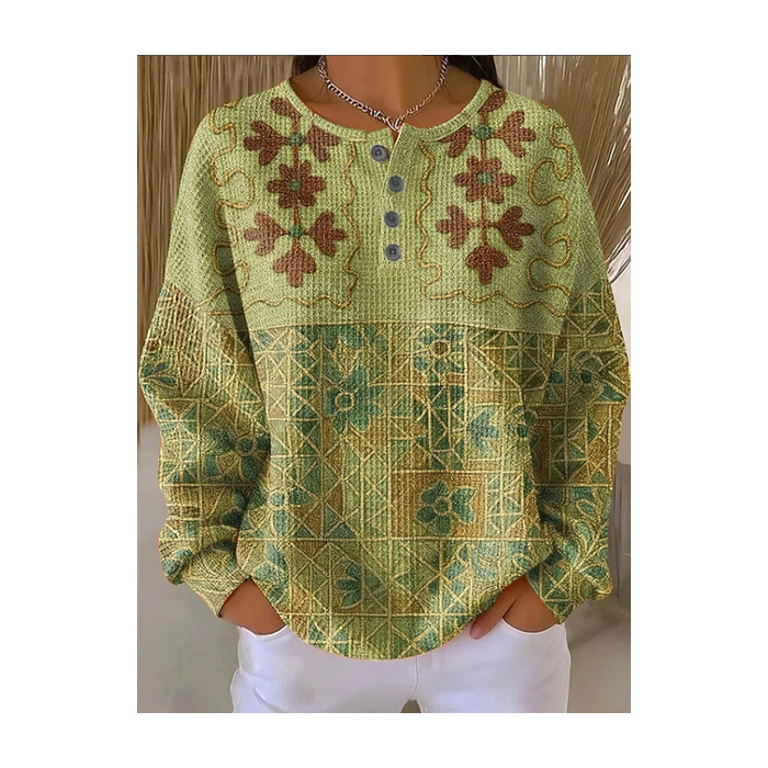 Women Abstract Crew Neck Printing Casual Spring/Fall Long Sleeve Sweatshirt