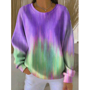 Women Abstract Crew Neck Printing Casual Spring/Fall Long Sleeve Sweatshirt