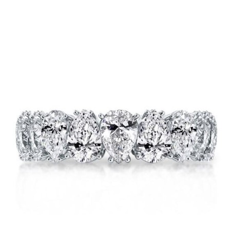Italo Eternity Pear Created White Sapphire Wedding Band