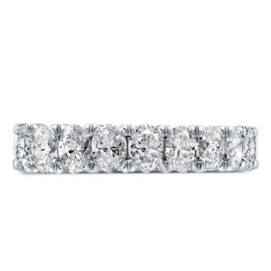 Italo Oval Half Eternity Created White Sapphire Wedding Band