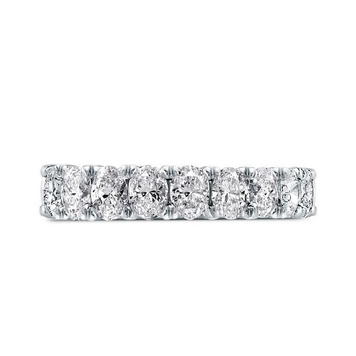 Italo Oval Half Eternity Created White Sapphire Wedding Band