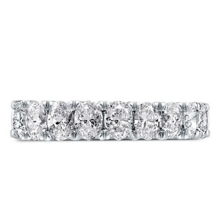 Italo Oval Half Eternity Created White Sapphire Wedding Band