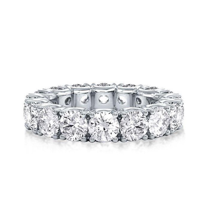 Round Cut Eternity Wedding Band For Women In Sterling Silver