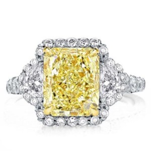 Italo Yellow Topaz Ring 3 Stone Engagement Ring Affordable
