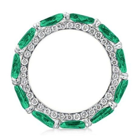 Eternity Pear Cut Green Wedding Band