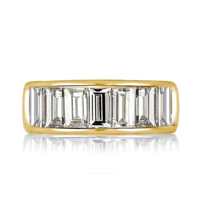 Golden Baguette Channel Setting Wedding Band