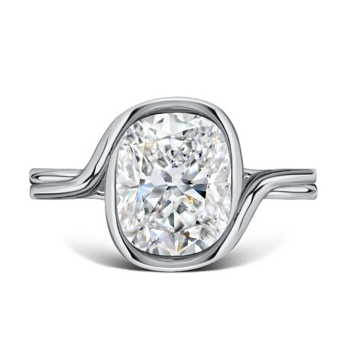 Italo Cushion Cut Solitaire Ring Engagement Ring In 925 Silver