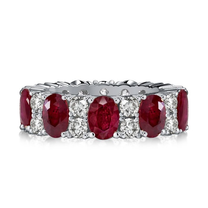 Italo Oval Cut Ruby Eternity Band For Women